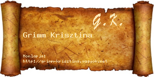 Grimm Krisztina névjegykártya